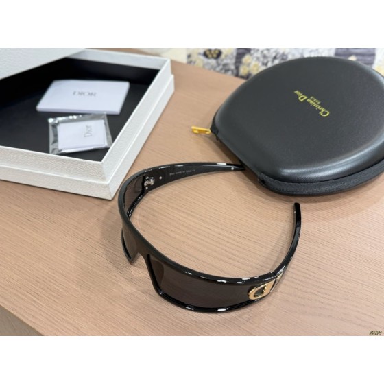 Dior Black Shield Sunglasses with Gold CD Logo
